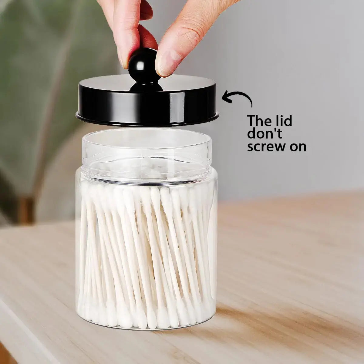 Bathroom Vanity Storage Organizer Set -- Farmhouse Decor Qtip Holder for Cotton Swabs,Makeup Sponges,Flossers,Paper Clips Zenn Organics Inc