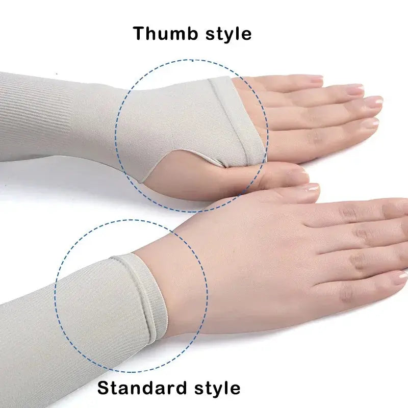 Pair of Zenn Organics compression arm sleeves for men and women, ideal for football, volleyball, sun protection, and workouts.