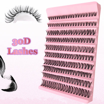DIY Eyelash Extension Kit Individual Lashes Cluster Mix Lash Clusters with Lash Bond and Seal and Lash Accessories Zenn Organics Inc