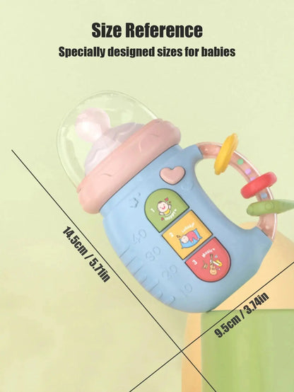 1pc Baby Musical Feeding Bottle Newborn Soft Teether Rattles Educational Toy 18M+ Mobile Rattles Toys Soothing Vocal Music Zenn Organics Inc