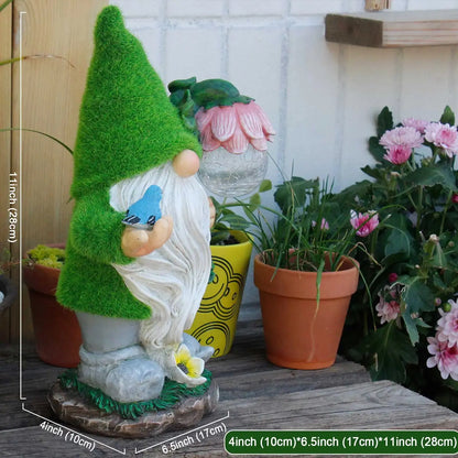 Garden Gnome Solar Light Outdoor Waterproof LED Decor for Yard Patio Flower Bed Pathway Water Feature Glow Night Light Figurine Zenn Organics Inc