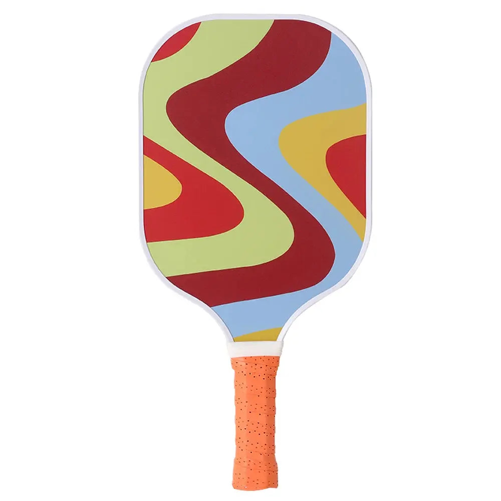 Zenn Organics Inc USAPA approved graphite pickleball paddles set with two paddles and a pickleball on outdoor court.