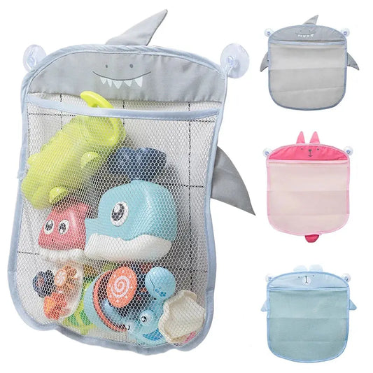 Zenn Organics Inc baby shower bath toy mesh bag with cartoon animal shapes, ideal for storing kids' bath toys and cloth sand toys