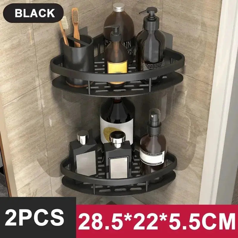 Bathroom Shelf Kitchen Storage Organizer Aluminum Alloy Shampoo Rack Shower Shelf Bathroom Accessories No Drill Shelf Zenn Organics Inc