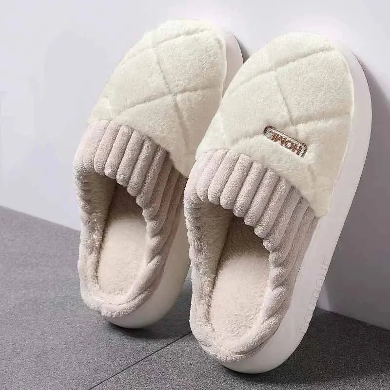 Women's Casual Home Slippers Soft Bottom Plush Slippers Anti-slip Thermal Slippers Indoor Winter Men's Fashion Casual Flats Slip Zenn Organics Inc