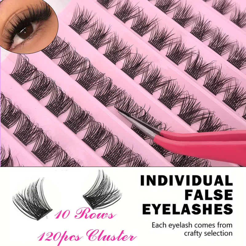 DIY Eyelash Extension Kit Individual Lashes Cluster Mix Lash Clusters with Lash Bond and Seal and Lash Accessories Zenn Organics Inc