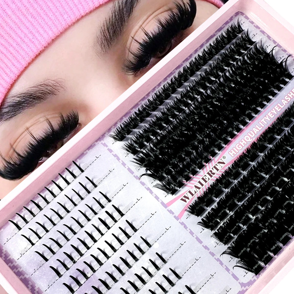 Lash Extensions Kit Spikes Lash Individuals 3D Volume Eyelash Clusters D-Curly Lash Clusters Kit 10-16MM DIY Eyelash Extensions Zenn Organics Inc