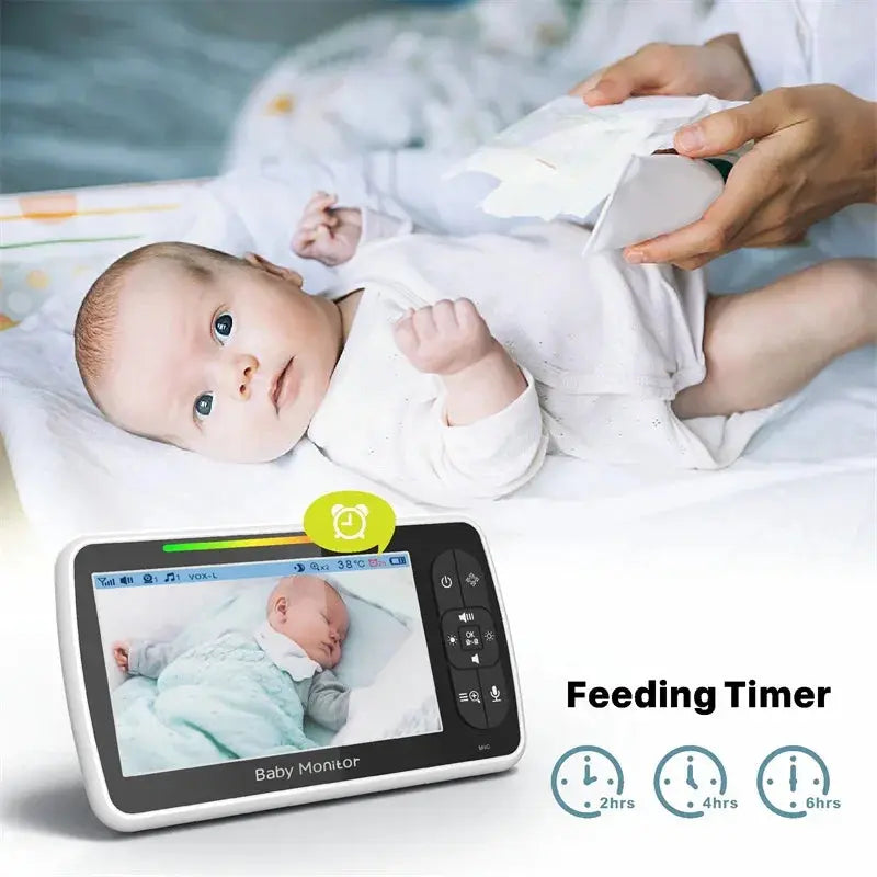 Babystar 5inch Video Baby Monitor with Remote Pan-Tilt-Zoom Camera and Audio.Two Way Talk VOX Mode Lullabies BabyPhone Zenn Organics Inc