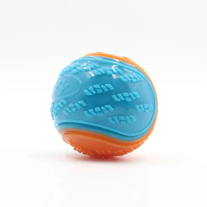 Soft TPR dog squeaky ball toy for teeth cleaning and bite resistance, ideal for interactive play and pet dental health.