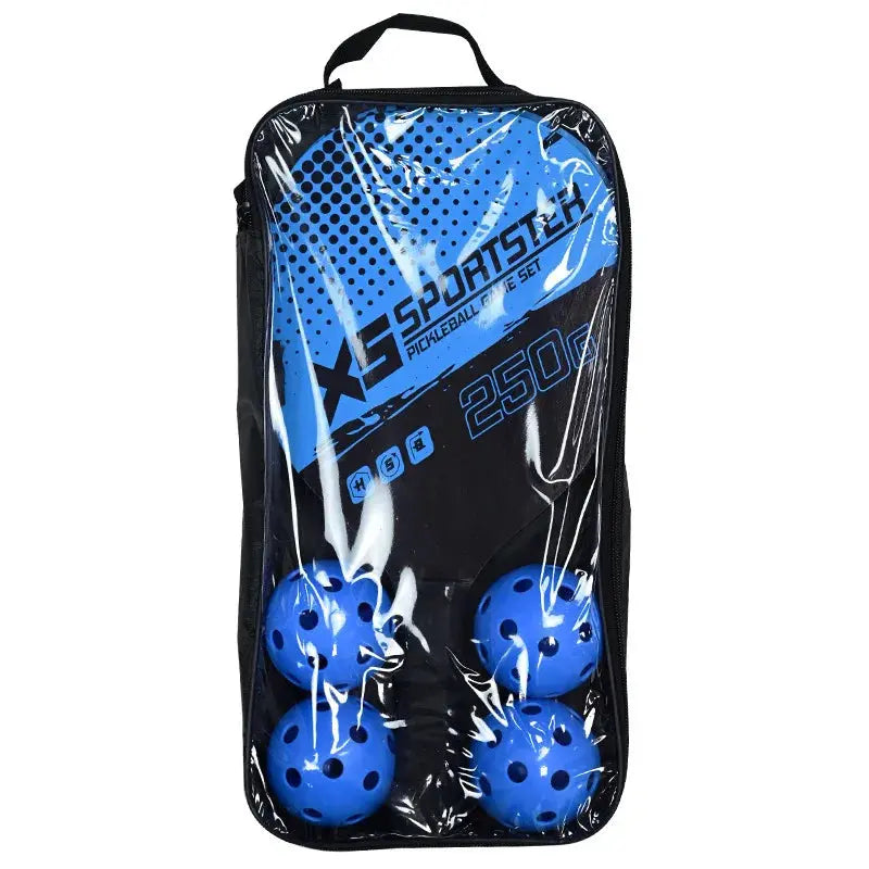 Zenn Organics Inc pickleball racket set with two paddles and four pickleballs, ideal for outdoor pickleball games and sports.