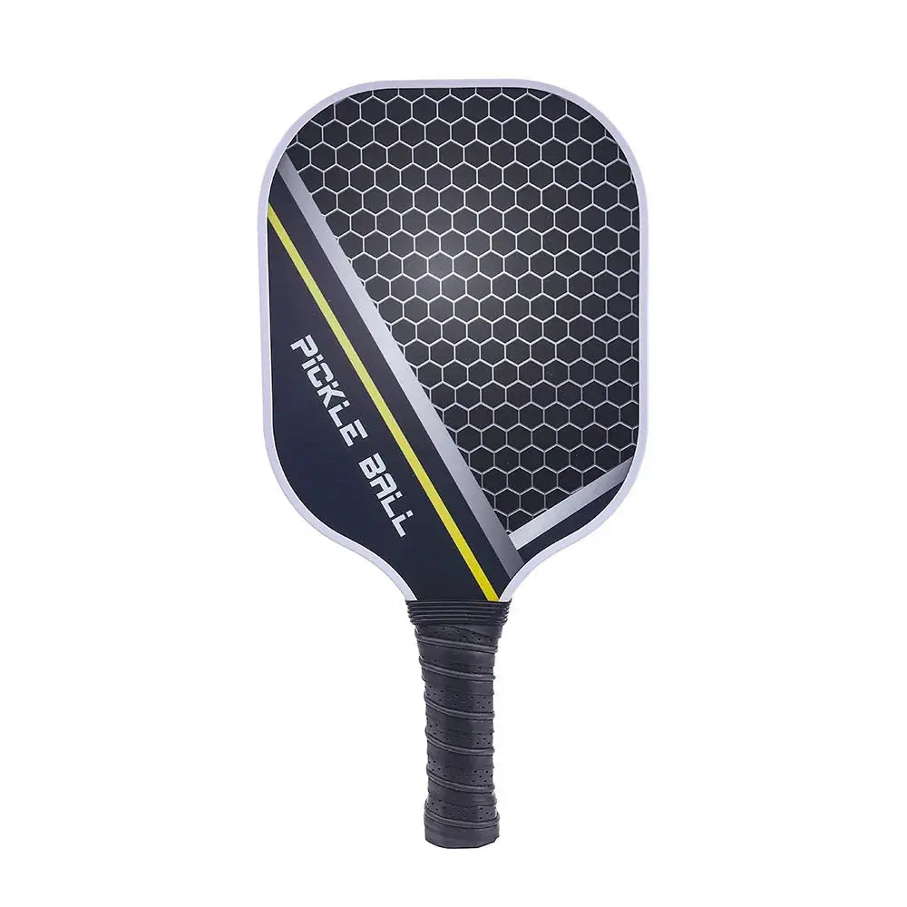 Zenn Organics USAPA approved graphite pickleball paddles set with outdoor beach tennis rackets and cricket ball on a court.