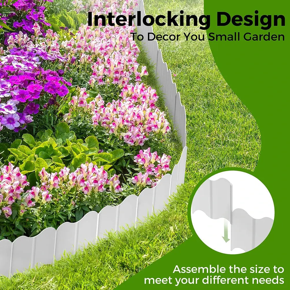 Garden Edging Borders Grass Lawn Fence Path Patio Interlocking Decorative Outdoor Barrier Landscape Edging for Yard Garden Zenn Organics Inc