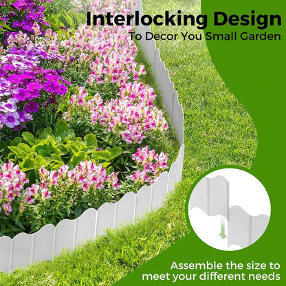 Garden Edging Borders Grass Lawn Fence Path Patio Interlocking Decorative Outdoor Barrier Landscape Edging for Yard Garden Zenn Organics Inc