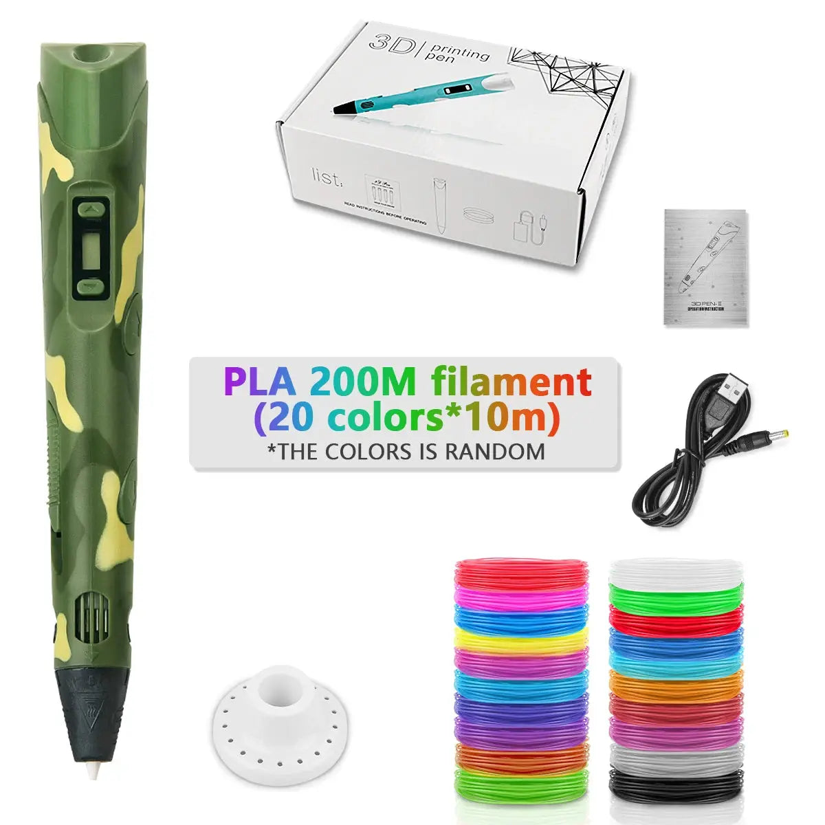 3D Pen For Children 3D Printing Drawing Pen DIY Funny Set for Kids Chidren Birthday Chrismas Creative Gift with PLA Filament Zenn Organics Inc