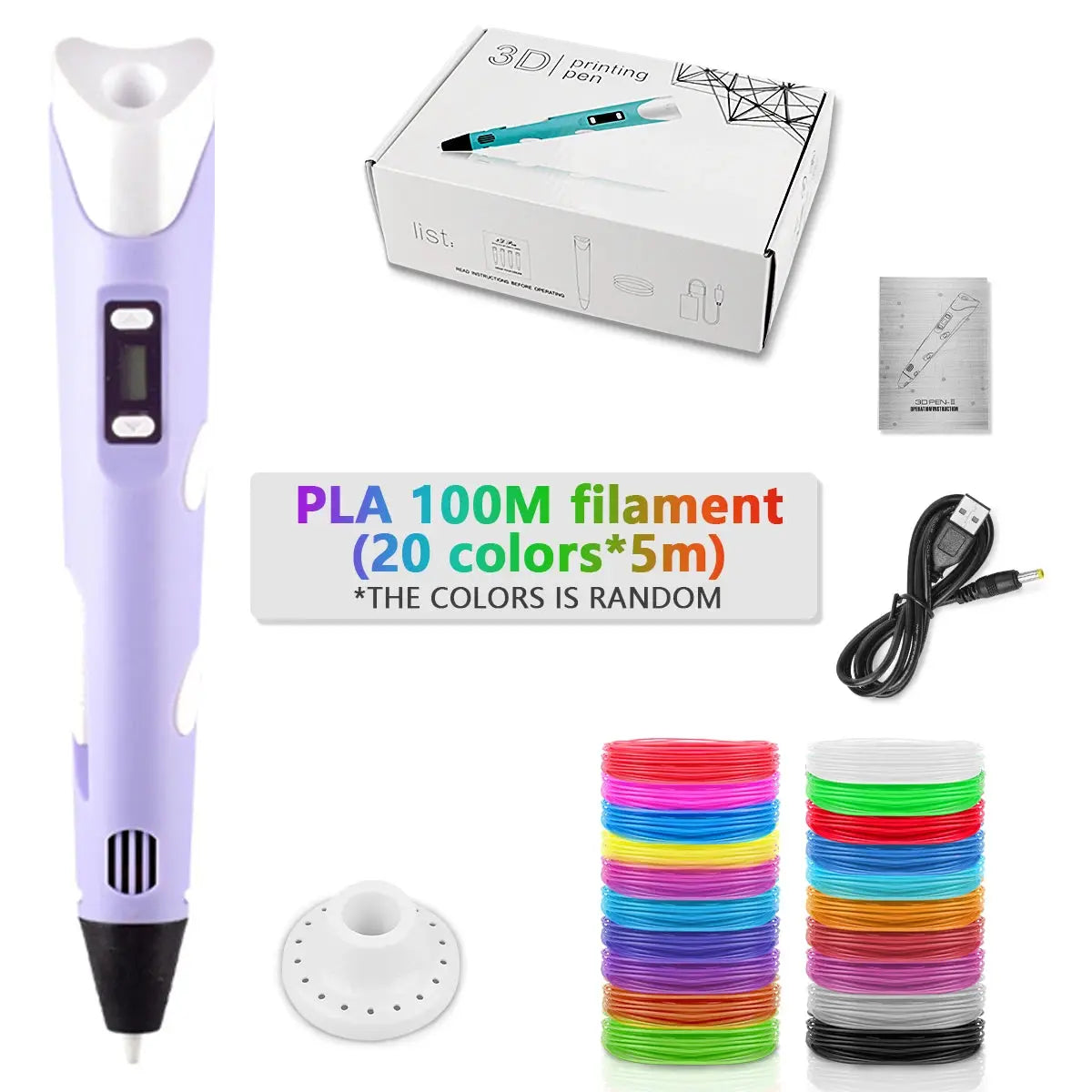 3D Pen For Children 3D Printing Drawing Pen DIY Funny Set for Kids Chidren Birthday Chrismas Creative Gift with PLA Filament Zenn Organics Inc