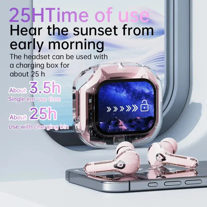 True Wireless Bluetooth Earbuds 5.4 Earphones ANC Noise Reduction Stereo Bass HD Mic Gamer Headset with LED Touch Screen Control Zenn Organics Inc