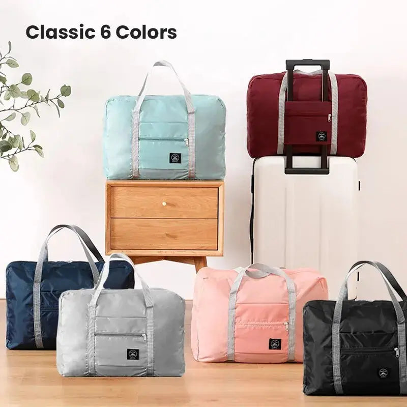 Fashionable Foldable Travel Bag: Large Capacity, Splash-Proof Carry-On Luggage Handbag for Unisex Fitness & Holiday Trips Zenn Organics Inc