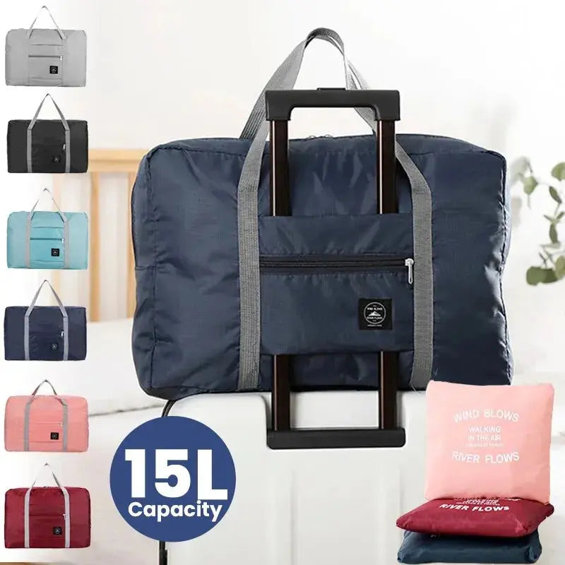 Fashionable Foldable Travel Bag: Large Capacity, Splash-Proof Carry-On Luggage Handbag for Unisex Fitness & Holiday Trips Zenn Organics Inc