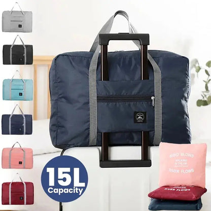 Fashionable Foldable Travel Bag: Large Capacity, Splash-Proof Carry-On Luggage Handbag for Unisex Fitness & Holiday Trips Zenn Organics Inc
