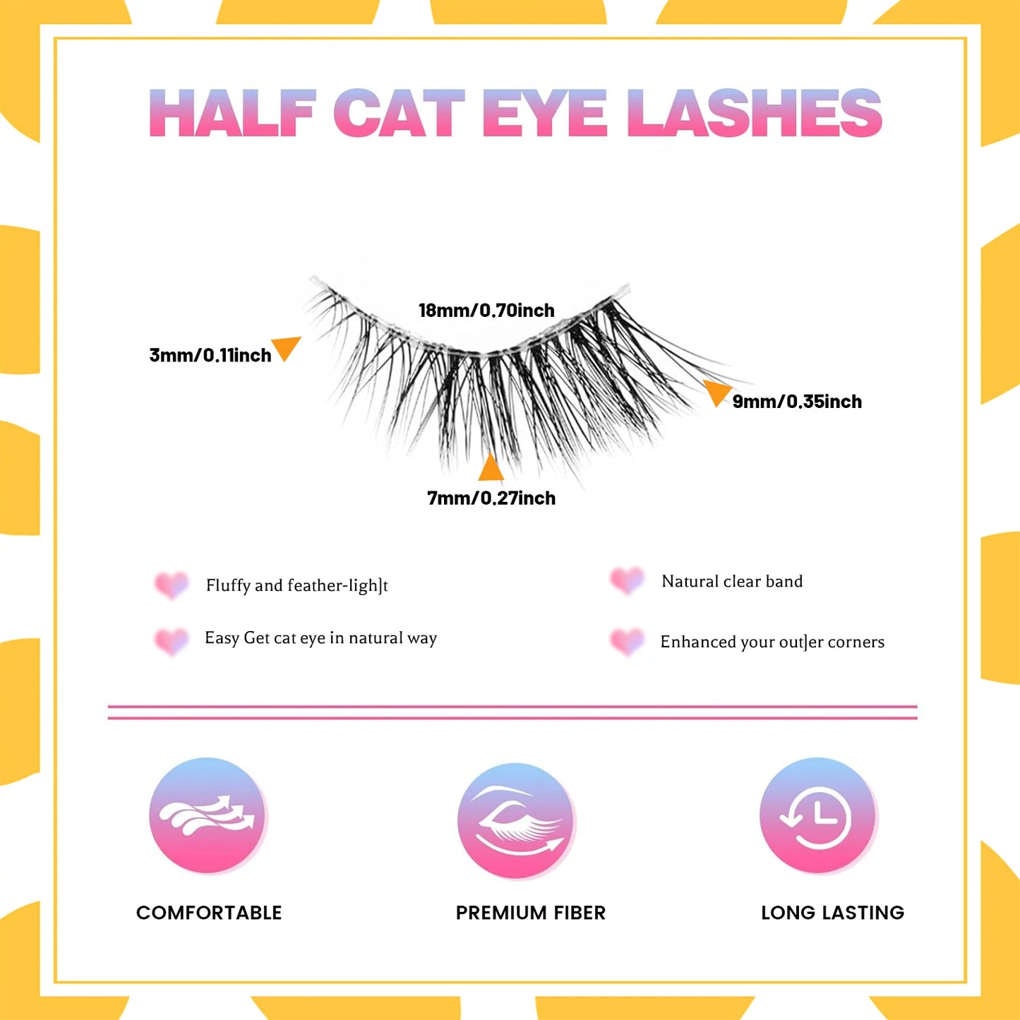 Half eyelashes, natural appearance 10 pairs of thick cat eyelashes 10mm Wispy eyelashes with short false eyelashes 3D04-10F Zenn Organics Inc