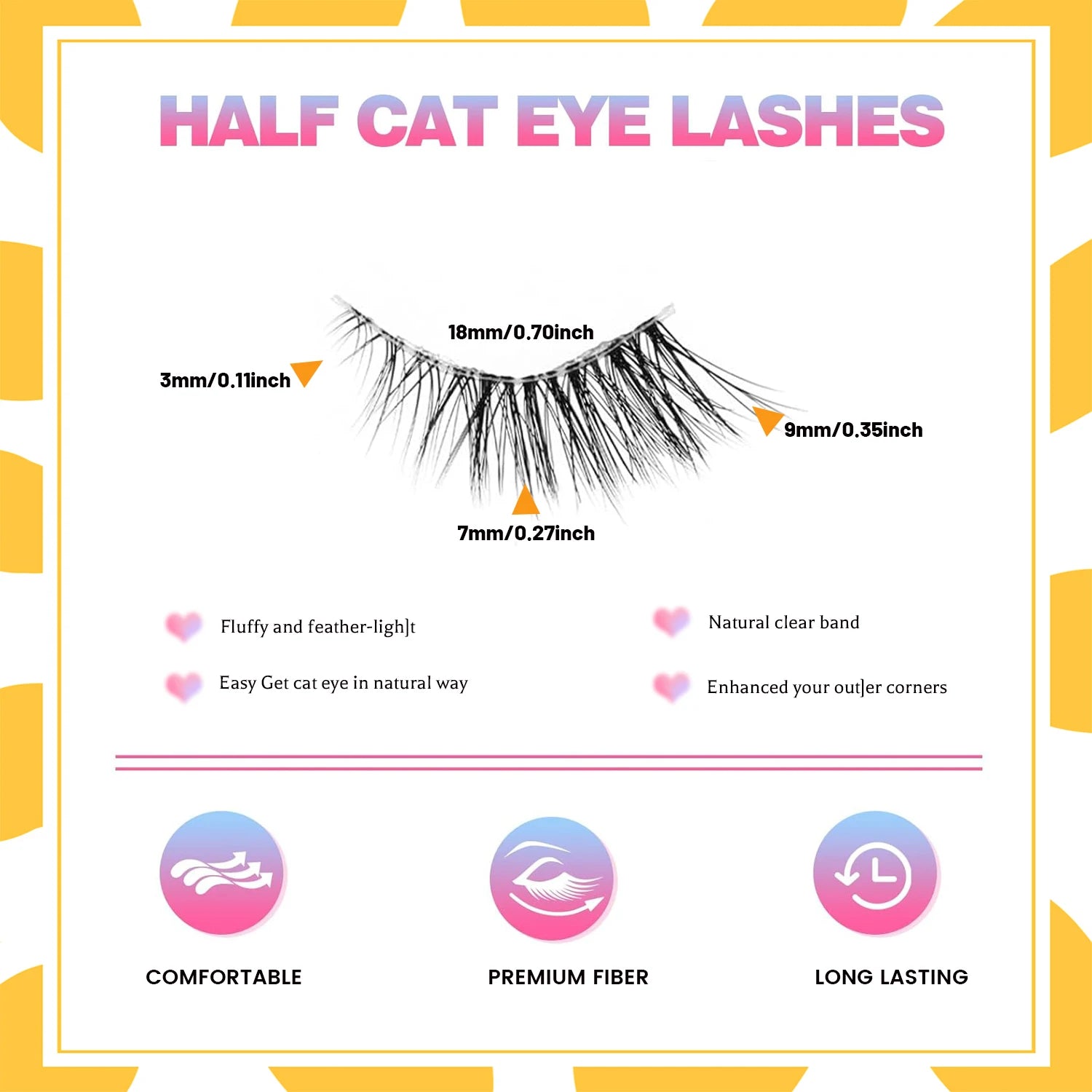 Half eyelashes, natural appearance 10 pairs of thick cat eyelashes 10mm Wispy eyelashes with short false eyelashes 3D04-10F Zenn Organics Inc