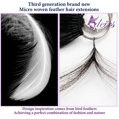 ADEIRS New Feather hair extensions 100% Human Hair Real Natural Hair Comfortable and Invisible Black Brown Blonde Straight Zenn Organics Inc