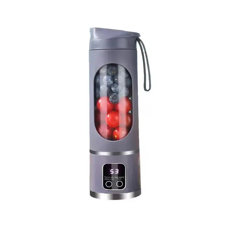 Portable Zenn Organics electric blender juicer with 8 blades, 450ml capacity, for smoothies and fresh juice on the go.