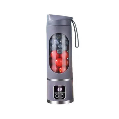 Portable Zenn Organics electric blender juicer with 8 blades, 450ml capacity, for smoothies and fresh juice on the go.