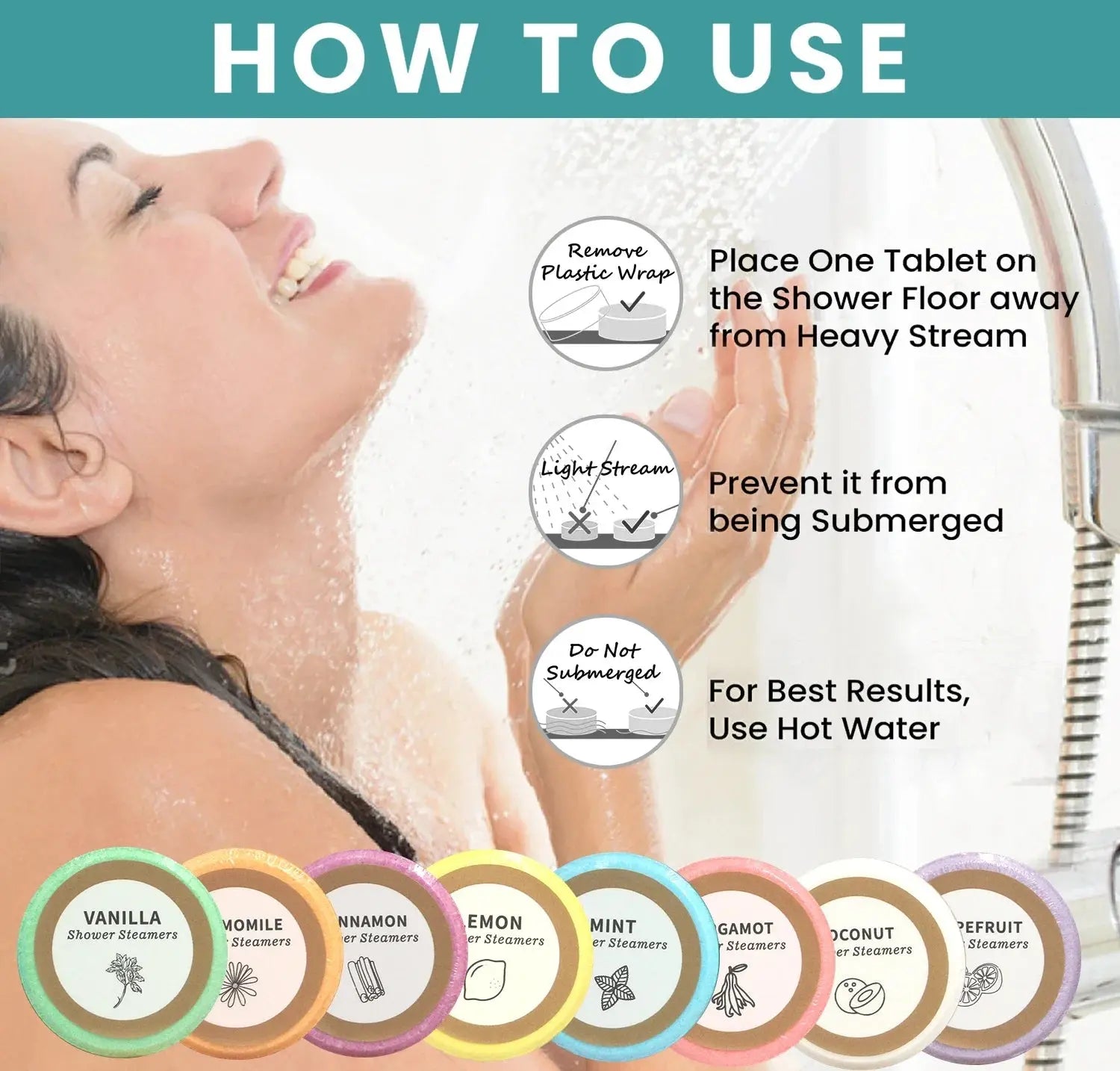 Shower Steamers - 8 Pack Shower Bombs Gifts For Her With Essential Oil For Home SPA, Self-Care & Relaxation Valentine's Birthday Zenn Organics Inc