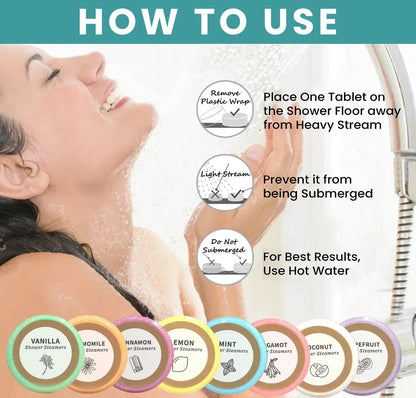 Shower Steamers - 8 Pack Shower Bombs Gifts For Her With Essential Oil For Home SPA, Self-Care & Relaxation Valentine's Birthday Zenn Organics Inc
