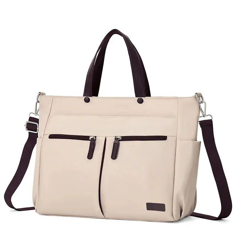 【 Laptop Bag 】 Nylon casual ladies' laptop bag, daily commuting briefcase, lightweight double main pocket single-shoulder bag Zenn Organics Inc