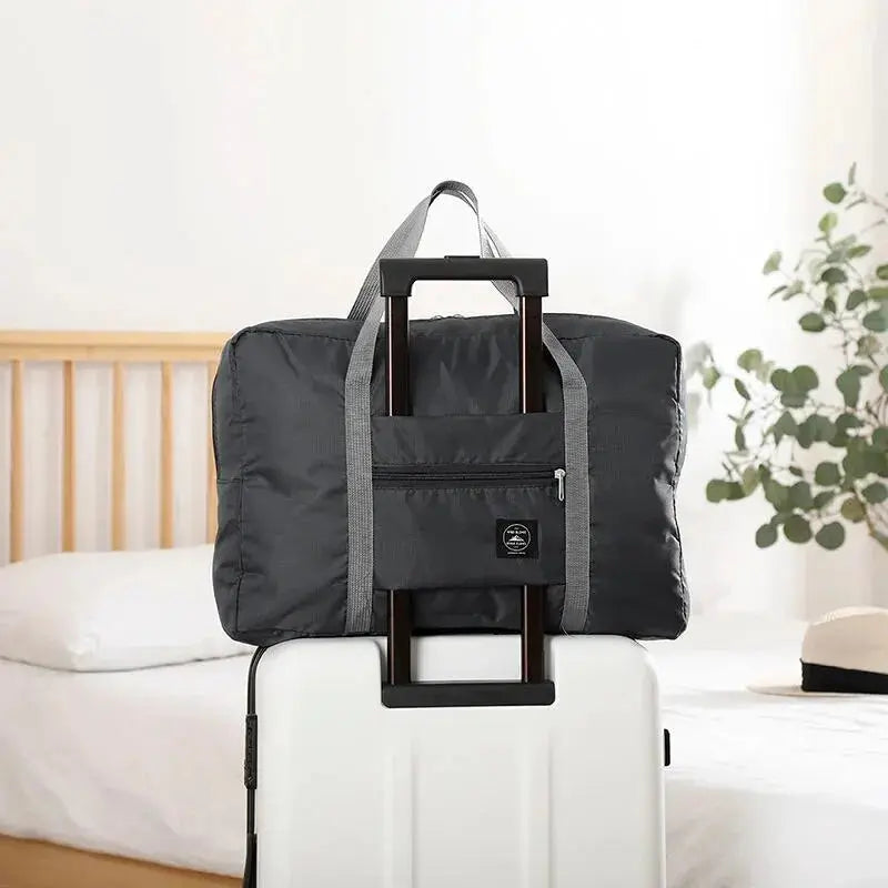 Fashionable Foldable Travel Bag: Large Capacity, Splash-Proof Carry-On Luggage Handbag for Unisex Fitness & Holiday Trips Zenn Organics Inc