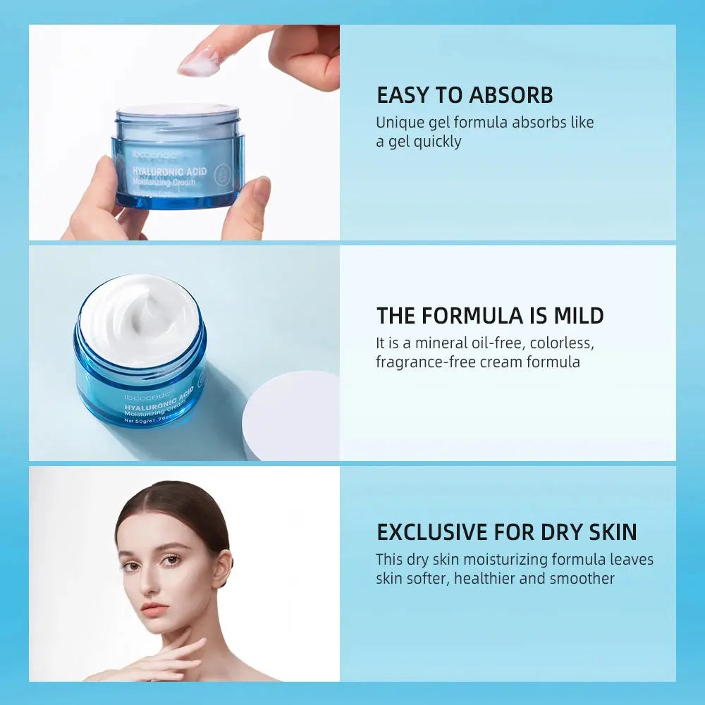 Zenn Organics hyaluronic acid gel cream moisturizer for dry skin, hydrating and smoothing facial lotion with nourishing ingredients