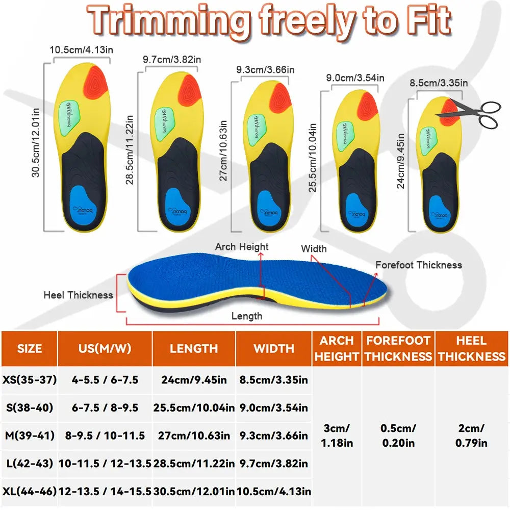 220+ lbs Heavy Duty Plantar Fasciitis Insoles, Arch Support Orthotics for Flat Feet Pain Relief, Men Women Sports Shoe Inserts Zenn Organics Inc