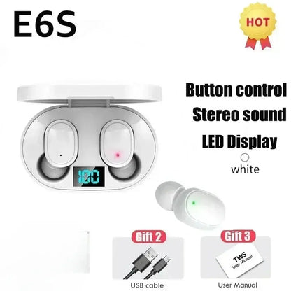 E6S Wireless Bluetooth Earphones TWS Bluetooth Headset Wireless Earbuds Noise Cancelling Earphones with Microphone Headphones Zenn Organics Inc