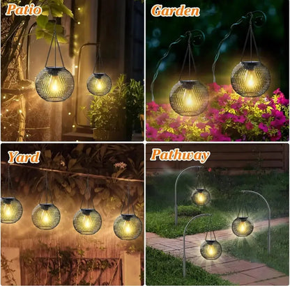 Waterproof outdoor solar lantern by Zenn Organics Inc, hanging decorative solar lights with upgraded design for outdoor use