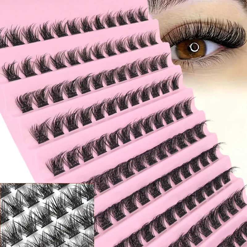 DIY Eyelash Extension Kit Individual Lashes Cluster Mix Lash Clusters with Lash Bond and Seal and Lash Accessories Zenn Organics Inc