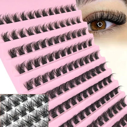 DIY Eyelash Extension Kit Individual Lashes Cluster Mix Lash Clusters with Lash Bond and Seal and Lash Accessories Zenn Organics Inc