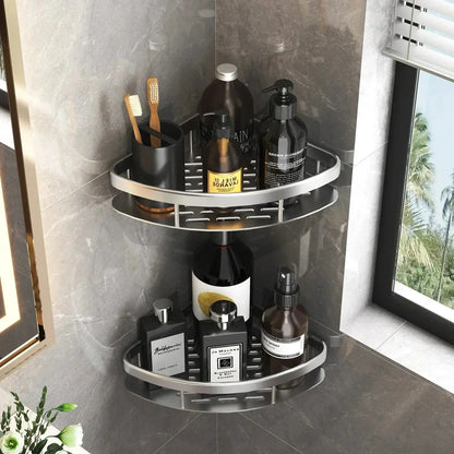 Bathroom Shelf Kitchen Storage Organizer Aluminum Alloy Shampoo Rack Shower Shelf Bathroom Accessories No Drill Shelf Zenn Organics Inc