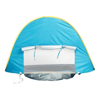 Waterproof Baby Beach Tent by Baby Essentials-4, featuring sun protection and easy setup for safe outdoor play