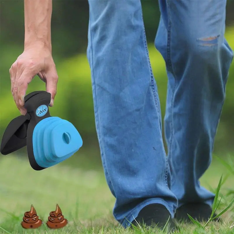 Pet Essentials-11 dog waste poop picker tool with long handle and scoop for easy cleanup of pet waste outdoors.