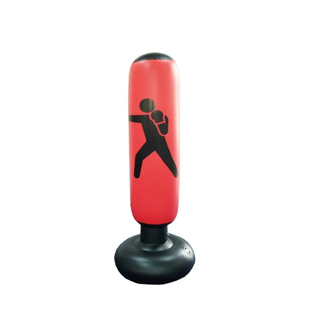 Inflatable Punching Bag Trainer by Fitness-6, showing a colorful, standing punching bag for boxing practice and fitness training.