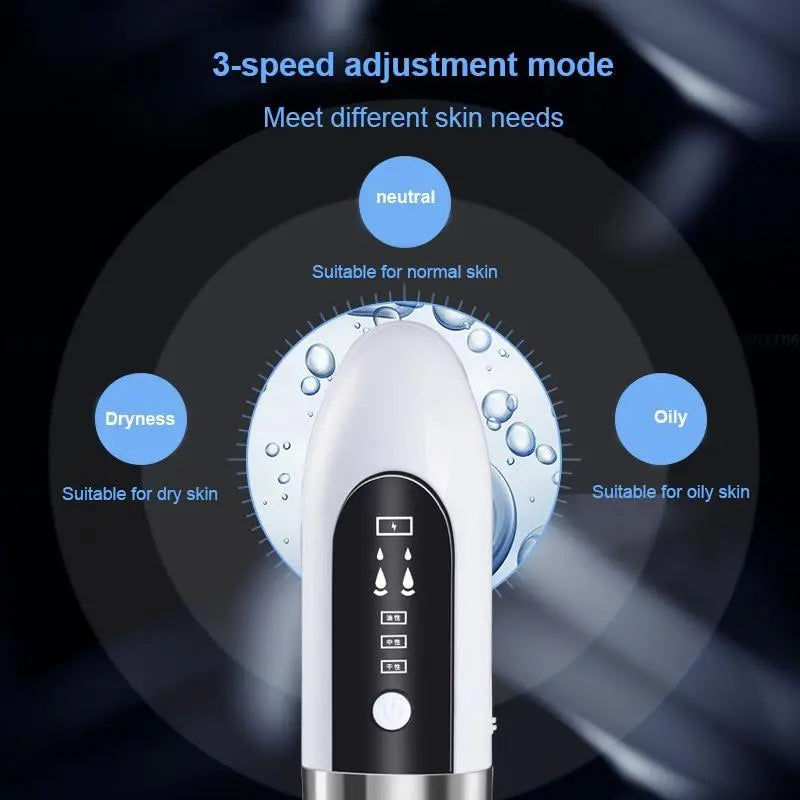 Electric blackhead vacuum remover from Health & Beauty-5 with a sleek black design and suction nozzle for pore cleansing.