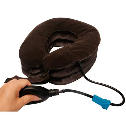 Fitness-6 neck stretcher air traction pillow showing ergonomic design for cervical spine relief and back support.