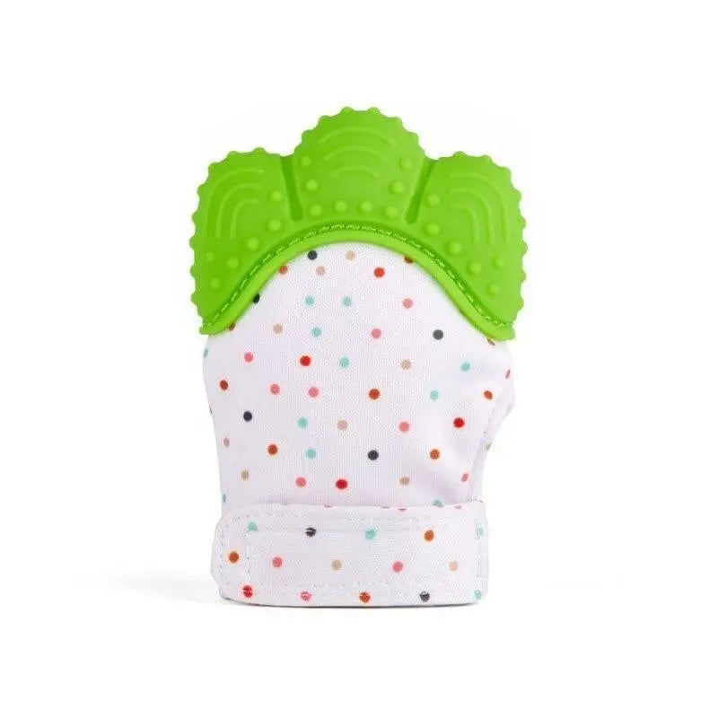 Baby Essentials-4 teething glove, soothing mitten toy for infants, with textured surface for teething relief and sensory exploration.