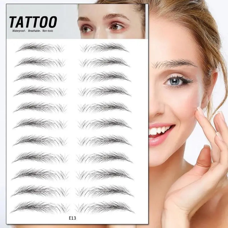 4D waterproof eyebrow tattoo stickers from Health & Beauty-5, showcasing natural-looking, adhesive eyebrow designs on a neutral background.