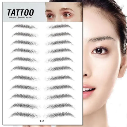 4D waterproof eyebrow tattoo stickers by Health & Beauty-5, showing natural-looking, adhesive eyebrow designs on skin.